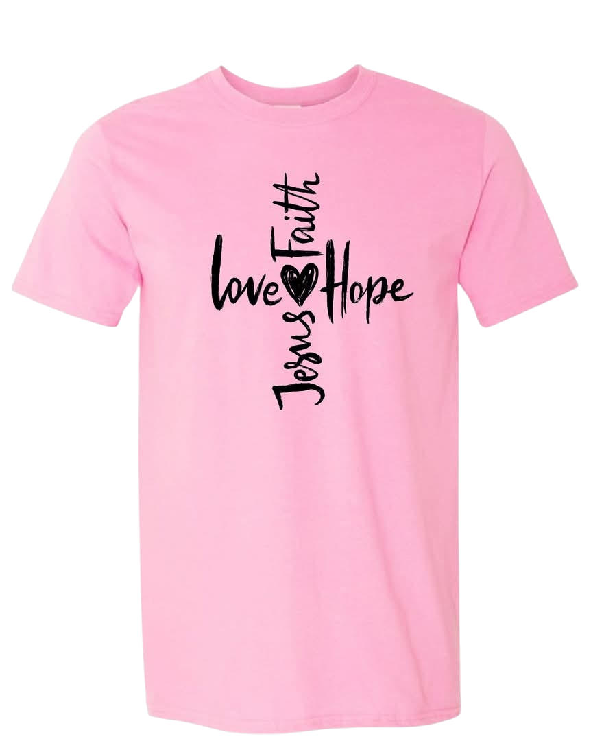 Love - Faith - Hope - Jesus BDN Christian t-shirt in Baguio and Benguet